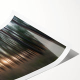 Abstract Minimalist Landscape Paintings – Motion Blur Pine Forest