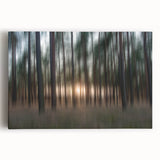 Abstract Minimalist Landscape Paintings – Motion Blur Pine Forest