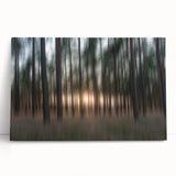 Abstract Minimalist Landscape Paintings – Motion Blur Pine Forest