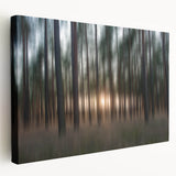 Abstract Minimalist Landscape Paintings – Motion Blur Pine Forest