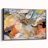 Contemporary Abstract Art – Moody Modern Canvas in Gold & Orange