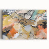 Contemporary Abstract Art – Moody Modern Canvas in Gold & Orange