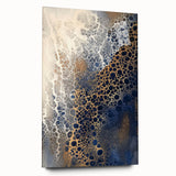 Minimalist Textured Art Pieces – Cream, Navy, and Gold Cell Design