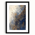 Minimalist Textured Art Pieces – Cream, Navy, and Gold Cell Design