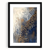 Minimalist Textured Art Pieces – Cream, Navy, and Gold Cell Design