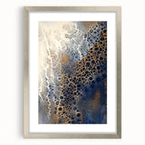 Minimalist Textured Art Pieces – Cream, Navy, and Gold Cell Design