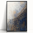Minimalist Textured Art Pieces – Cream, Navy, and Gold Cell Design
