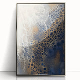 Minimalist Textured Art Pieces – Cream, Navy, and Gold Cell Design