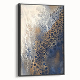 Minimalist Textured Art Pieces – Cream, Navy, and Gold Cell Design