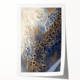 Minimalist Textured Art Pieces – Cream, Navy, and Gold Cell Design
