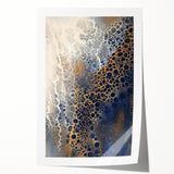Minimalist Textured Art Pieces – Cream, Navy, and Gold Cell Design