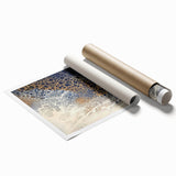 Minimalist Textured Art Pieces – Cream, Navy, and Gold Cell Design