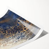 Minimalist Textured Art Pieces – Cream, Navy, and Gold Cell Design