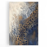 Minimalist Textured Art Pieces – Cream, Navy, and Gold Cell Design