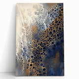 Minimalist Textured Art Pieces – Cream, Navy, and Gold Cell Design