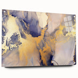 Celestial Depth – Contemporary Fluid Art Pieces in Gold and Blue