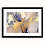 Celestial Depth – Contemporary Fluid Art Pieces in Gold and Blue