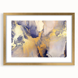 Celestial Depth – Contemporary Fluid Art Pieces in Gold and Blue