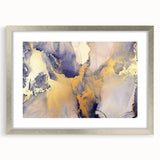 Celestial Depth – Contemporary Fluid Art Pieces in Gold and Blue