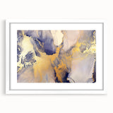 Celestial Depth – Contemporary Fluid Art Pieces in Gold and Blue