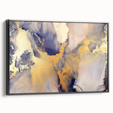 Celestial Depth – Contemporary Fluid Art Pieces in Gold and Blue
