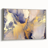 Celestial Depth – Contemporary Fluid Art Pieces in Gold and Blue