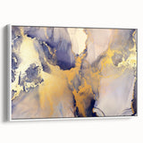 Celestial Depth – Contemporary Fluid Art Pieces in Gold and Blue