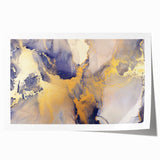 Celestial Depth – Contemporary Fluid Art Pieces in Gold and Blue