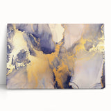 Celestial Depth – Contemporary Fluid Art Pieces in Gold and Blue