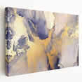 Celestial Depth – Contemporary Fluid Art Pieces in Gold and Blue