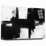 Black and White Geometric Wall Art - Modern Abstract Canvas Print