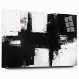 Black and White Geometric Wall Art - Modern Abstract Canvas Print