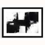 Black and White Geometric Wall Art - Modern Abstract Canvas Print