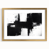 Black and White Geometric Wall Art - Modern Abstract Canvas Print