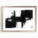 Black and White Geometric Wall Art - Modern Abstract Canvas Print