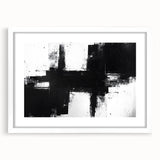 Black and White Geometric Wall Art - Modern Abstract Canvas Print