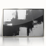 Black and White Geometric Wall Art - Modern Abstract Canvas Print
