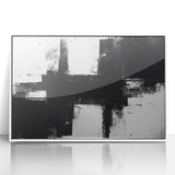 Black and White Geometric Wall Art - Modern Abstract Canvas Print