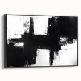 Black and White Geometric Wall Art - Modern Abstract Canvas Print