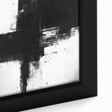 Black and White Geometric Wall Art - Modern Abstract Canvas Print