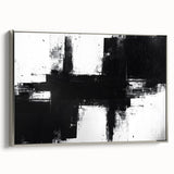 Black and White Geometric Wall Art - Modern Abstract Canvas Print