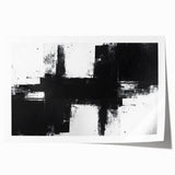 Black and White Geometric Wall Art - Modern Abstract Canvas Print