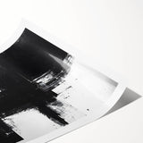 Black and White Geometric Wall Art - Modern Abstract Canvas Print