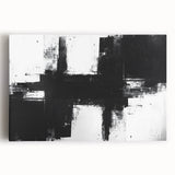 Black and White Geometric Wall Art - Modern Abstract Canvas Print
