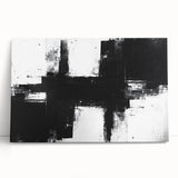 Black and White Geometric Wall Art - Modern Abstract Canvas Print