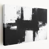 Black and White Geometric Wall Art - Modern Abstract Canvas Print
