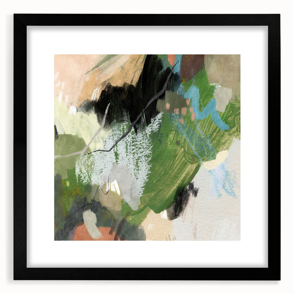 Earthen Harmony Abstracts – Green and Beige Nature-Inspired Wall Art
