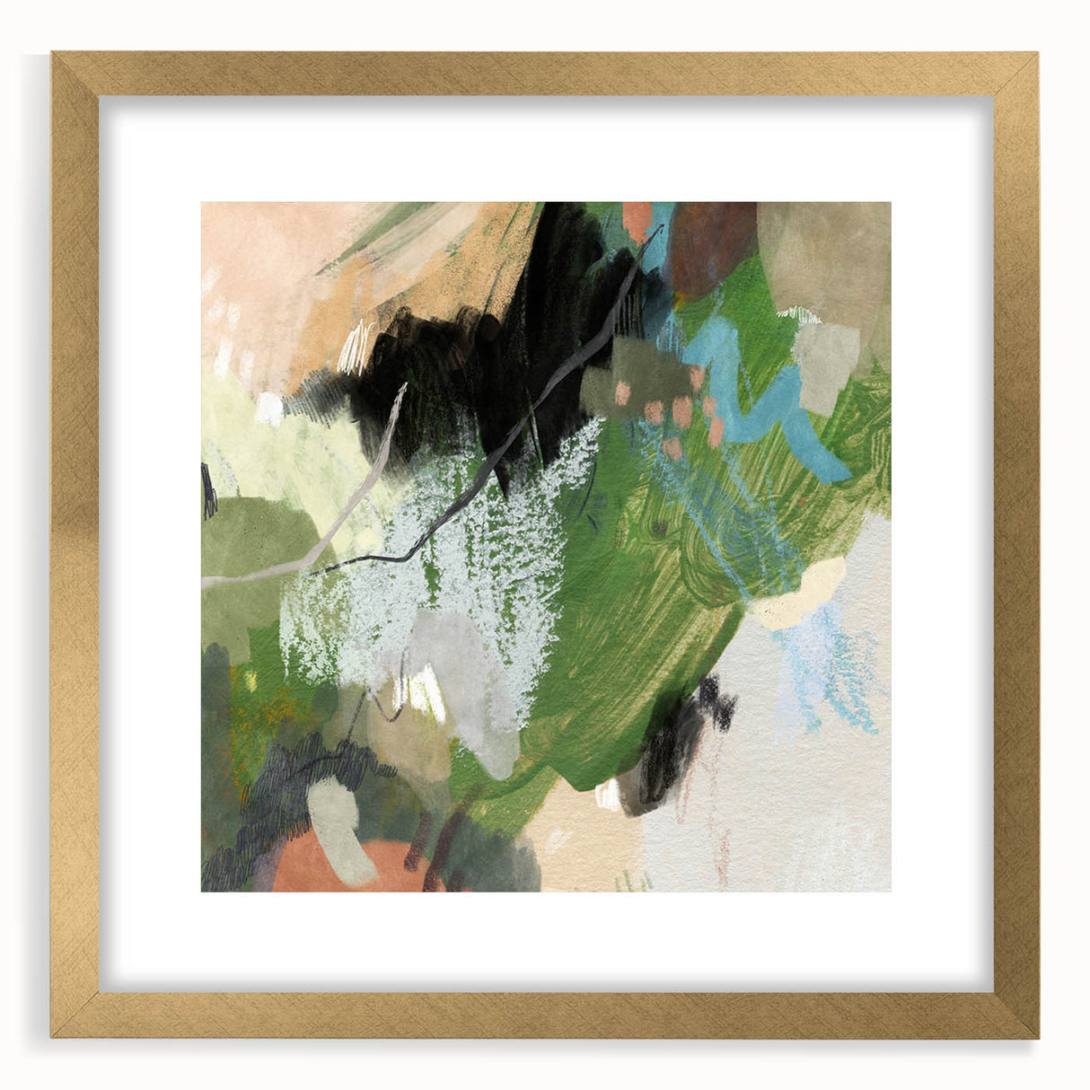 Earthen Harmony Abstracts – Green and Beige Nature-Inspired Wall Art