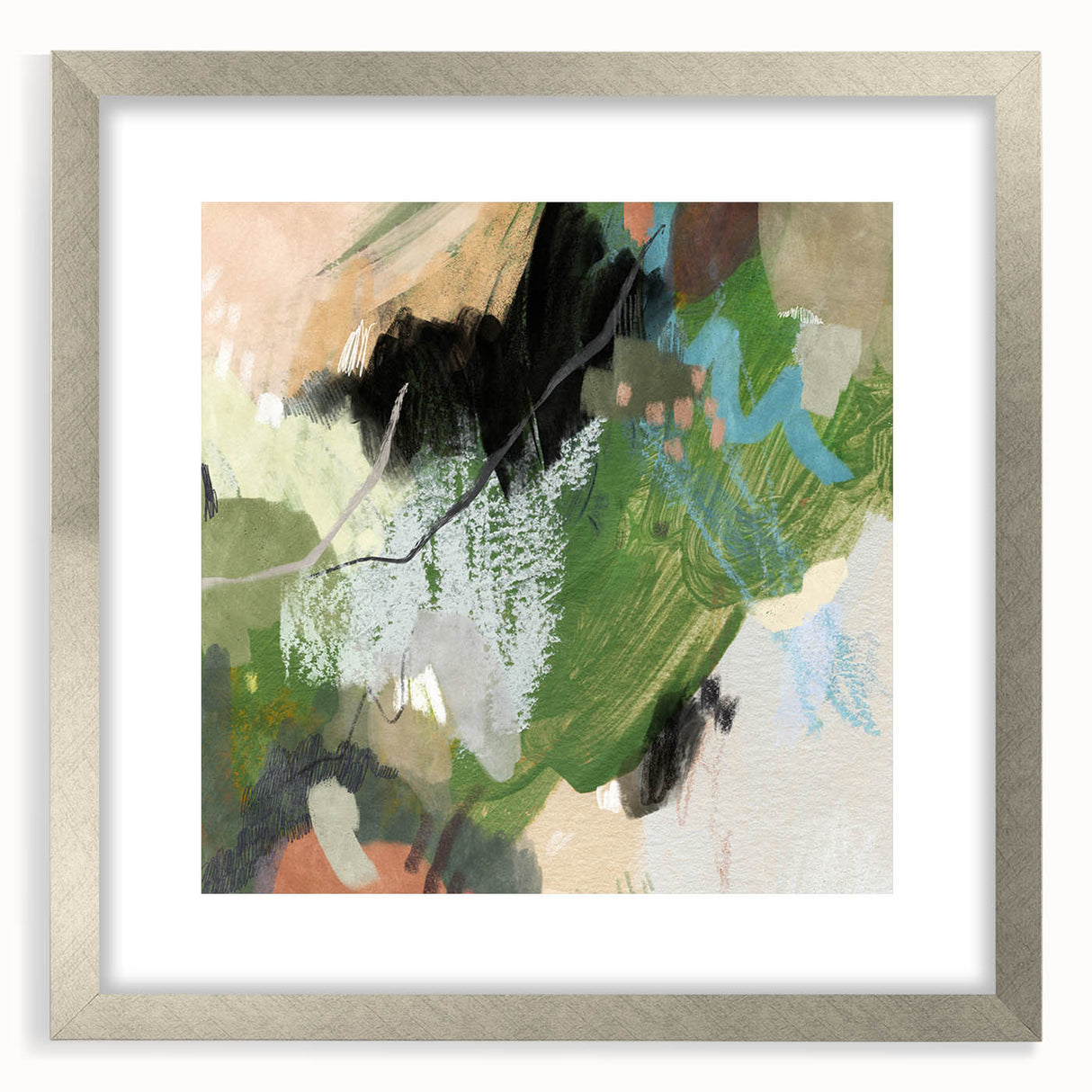 Earthen Harmony Abstracts – Green and Beige Nature-Inspired Wall Art
