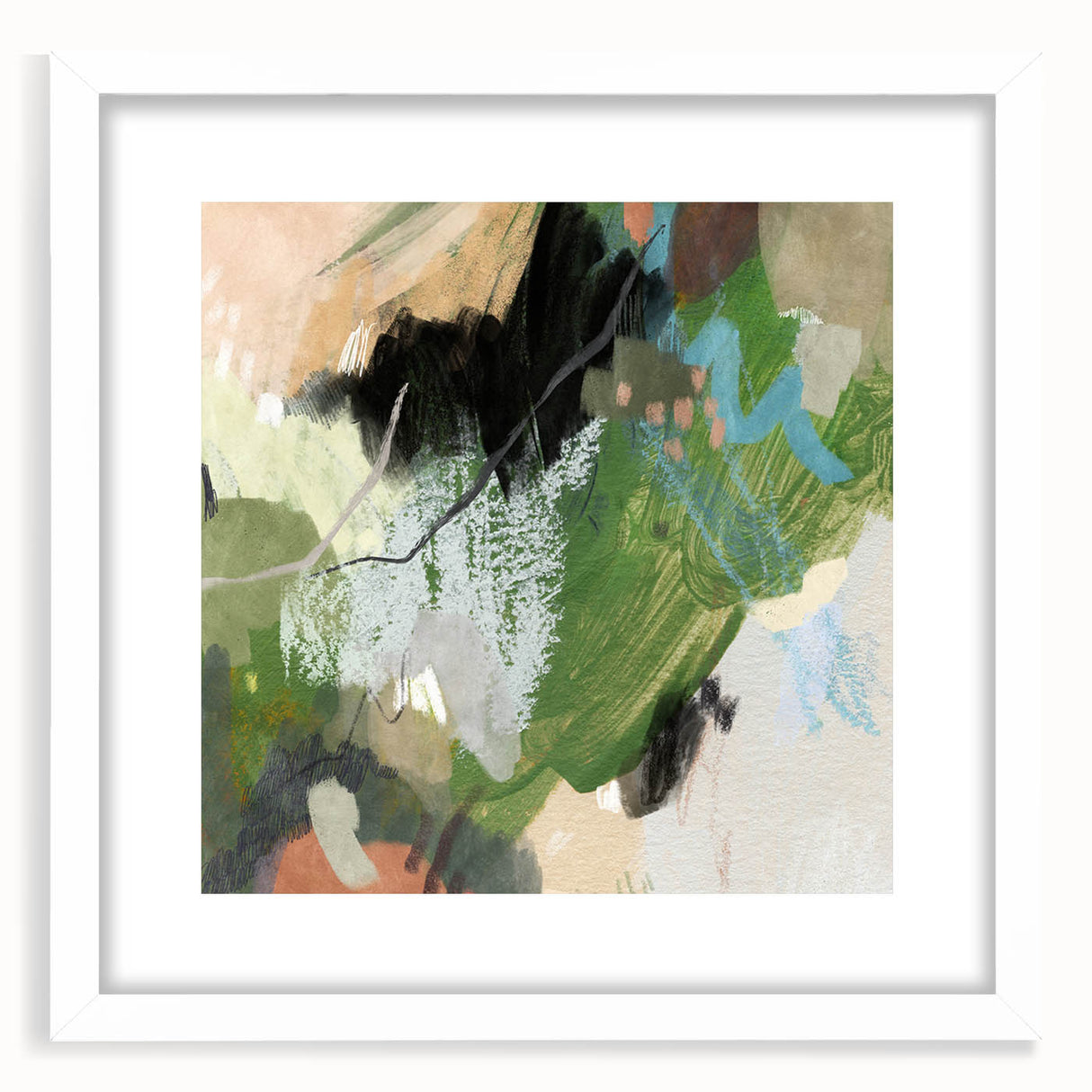 Earthen Harmony Abstracts – Green and Beige Nature-Inspired Wall Art